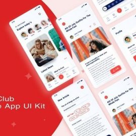 Blog Club Mobile App UI Kit Free Download
