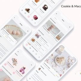 Cookie & Macaron Recipes App UI Kit Free Download