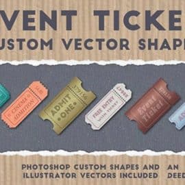 Event Ticket Custom Vector Shapes Free Download