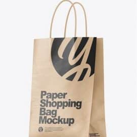Kraft Paper Shopping Bag With Handles Mockup 65854 Free Download