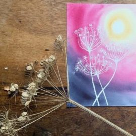 Sunset Seed Heads in Watercolour