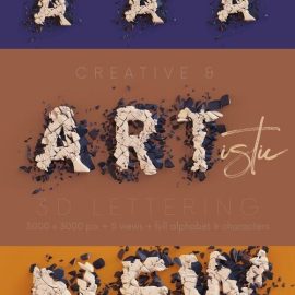 CreativeMarket Crushed Stones 3D Lettering 10998878 Free Download