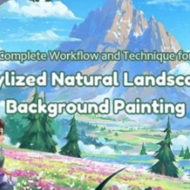 Stylized Natural Landscape Background Painting Free Download