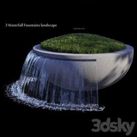 3 Waterfall Fountains Landscape Free Download