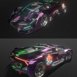 Cyberpunk Lamborghini Terzo 3D model Free Download