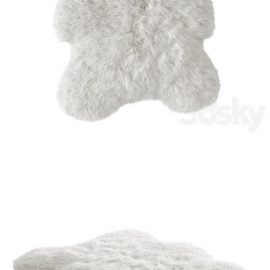 White fluffy sheepskin carpet Free Download