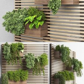 Collection Outdoor Plant Stand Wall Wood Vase 01 | Vray+Corona Free Download